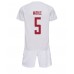 Tanie Strój piłkarski Dania Joakim Maehle #5 Koszulka Wyjazdowej dla dziecięce MŚ 2022 Krótkie Rękawy (+ szorty)